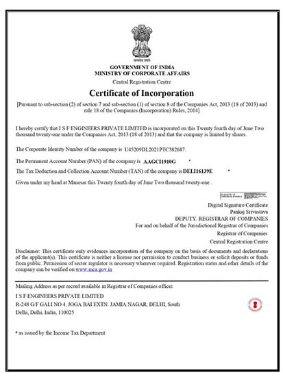 Certificate 1